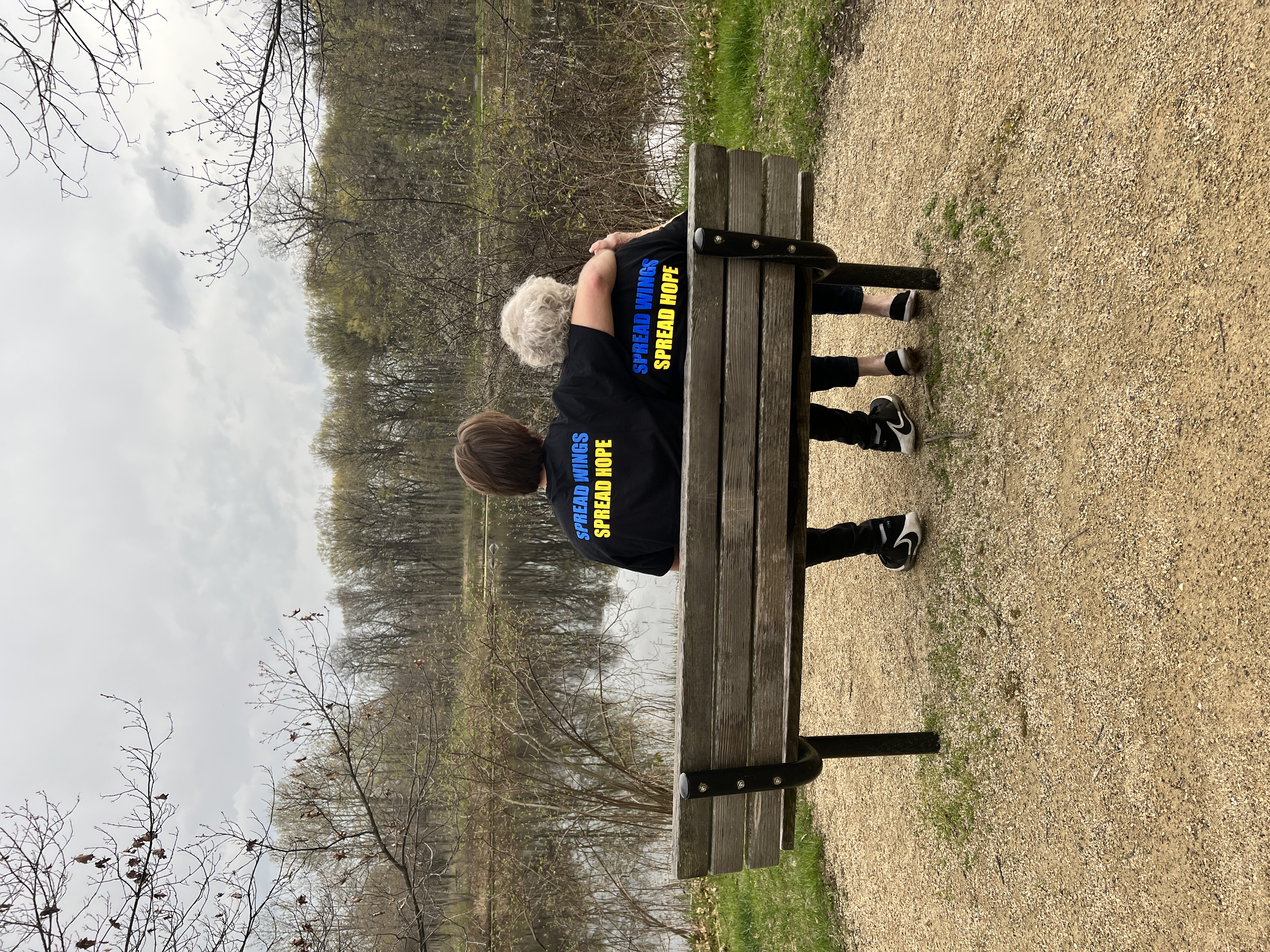 Alan and Faya on bench