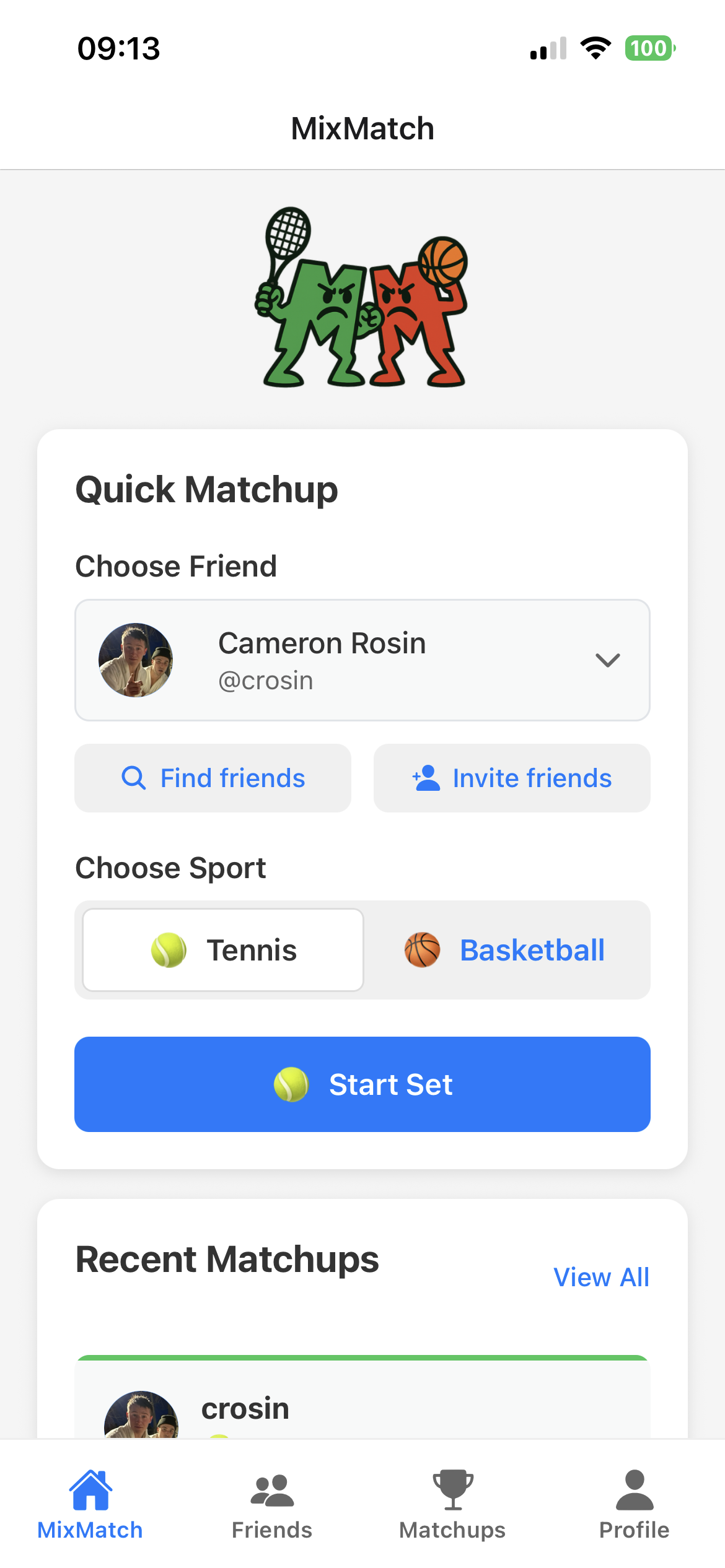 MixMatch Home Screen