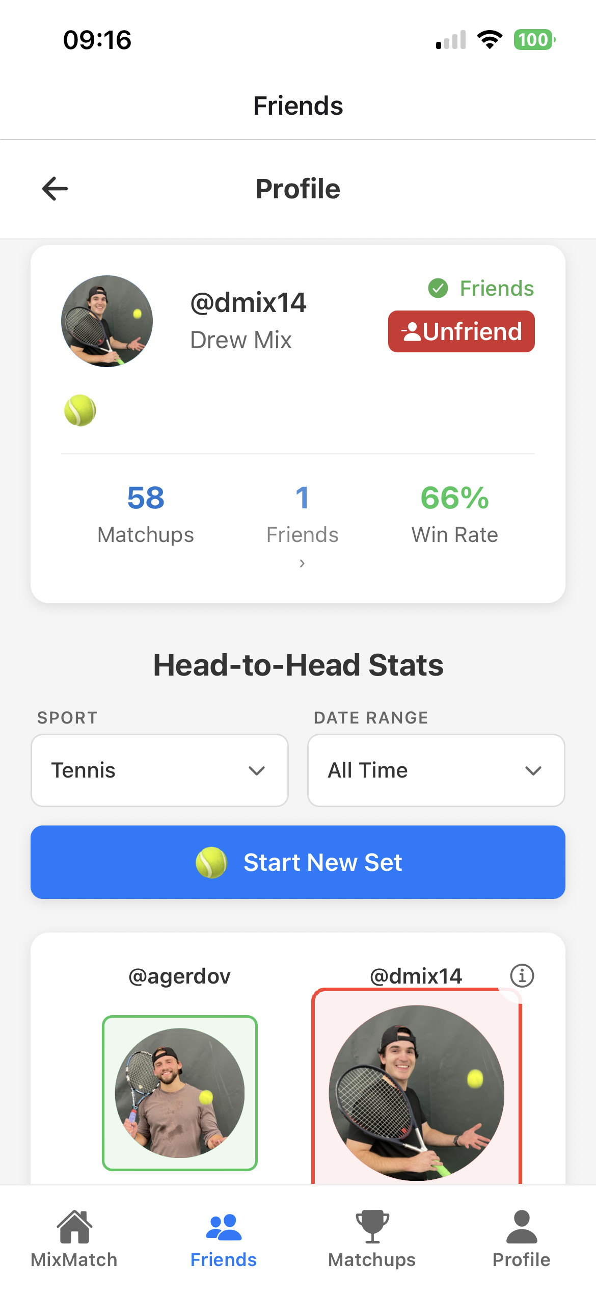 MixMatch Profile Stats